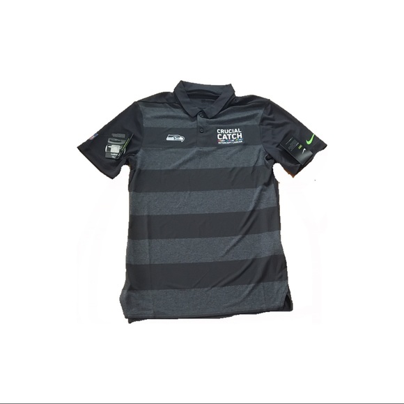 Seattle Seahawks Nike Dri Fit Cancer Polo Shirt - Picture 1 of 2